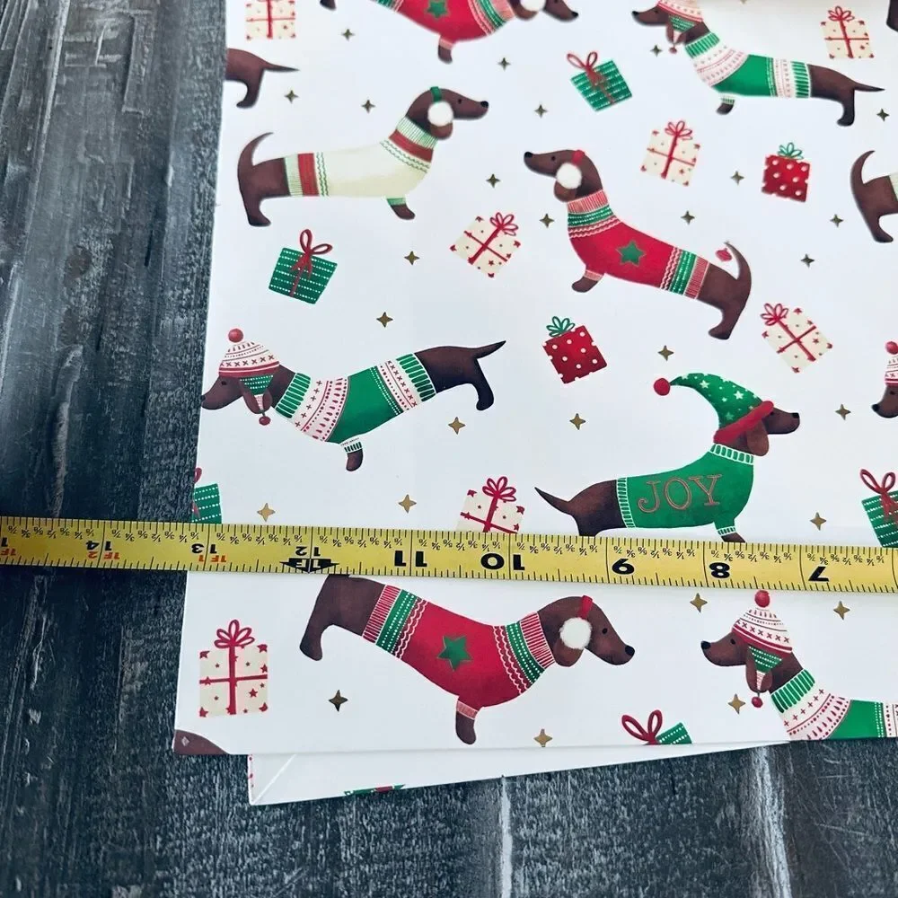Christmas Dachshund Sweater Dog Holiday Gift Bags Set